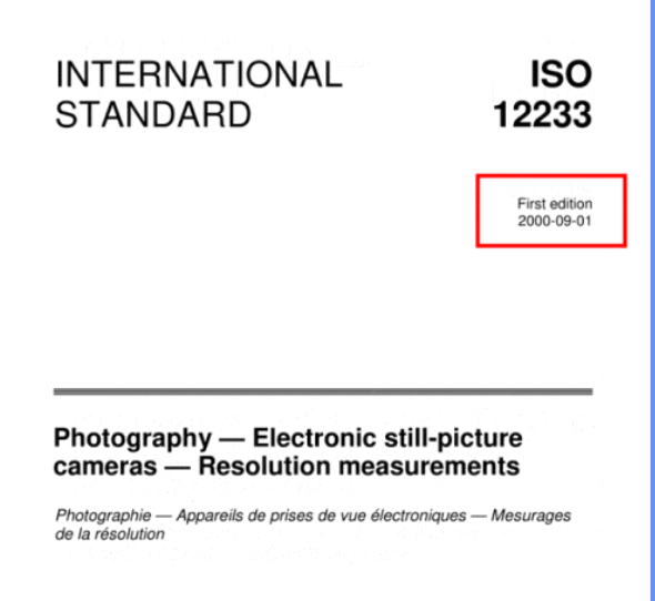 ISO 12233分辨率测试卡