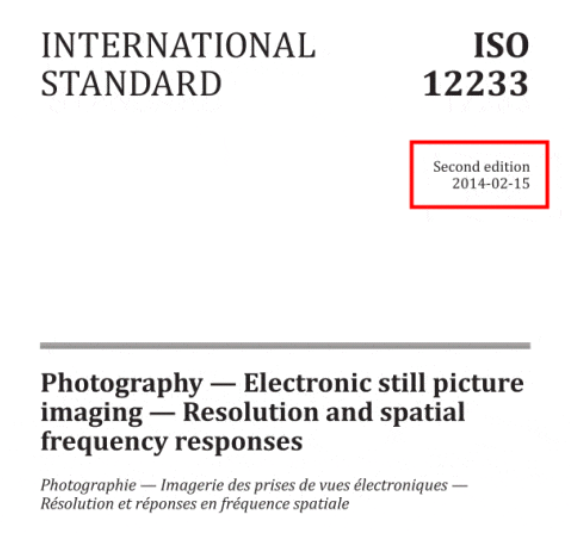 ISO 12233分辨率测试卡2